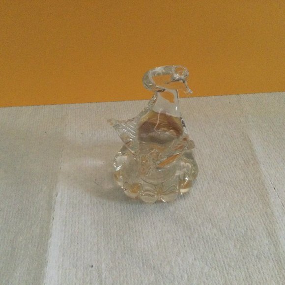 Murano art glass swan figurine paper weight clear glass Icet made in Venezuela - Picture 10 of 11